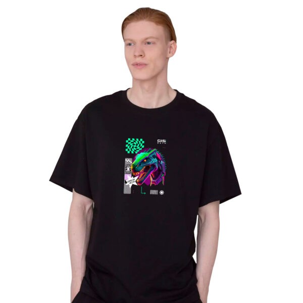 Футболка Динозавр 2025 черная (Оверсайз)